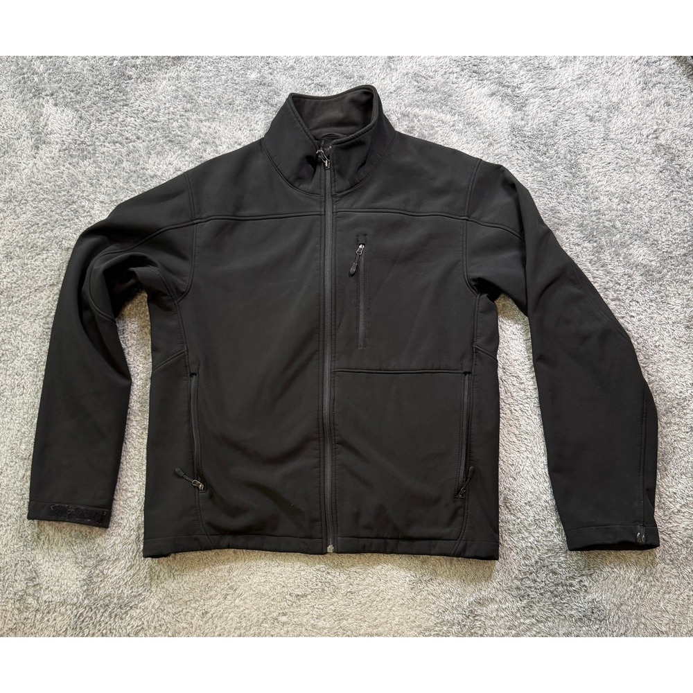 Kirkland Mens Softshell Jacket Large Black Weather Resistant Fleece Lined